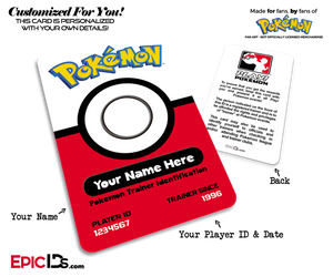 Pokemon Inspired Pokemon Player ID Badge [Personalized]