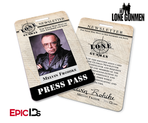 The X-Files / The Lone Gunmen Inspired Melvin Frohike TLG Newsletter Press Pass
