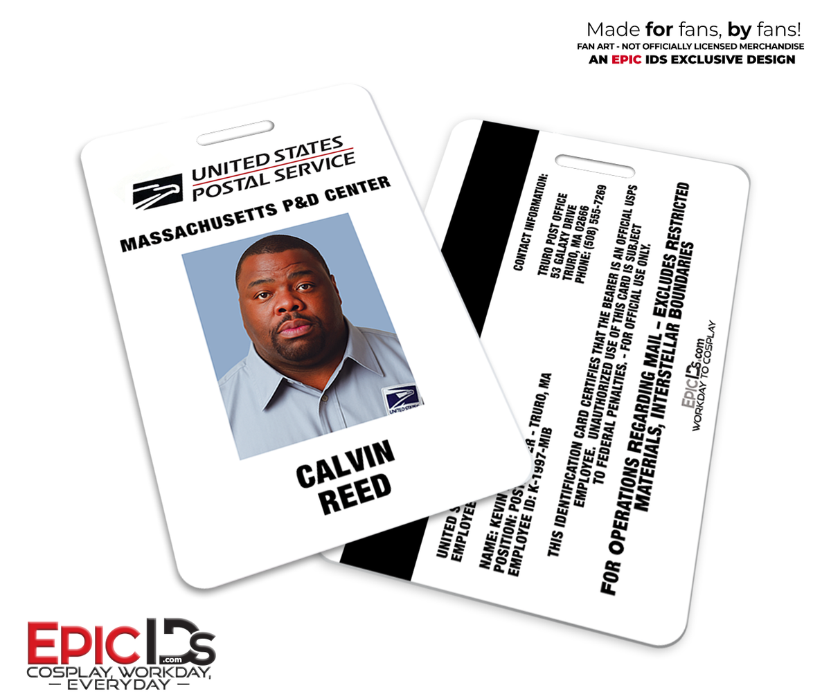 USPS Calvin Reed “Beatbox Alien” ID Badge – Men in Black II — Screen-Accurate Style