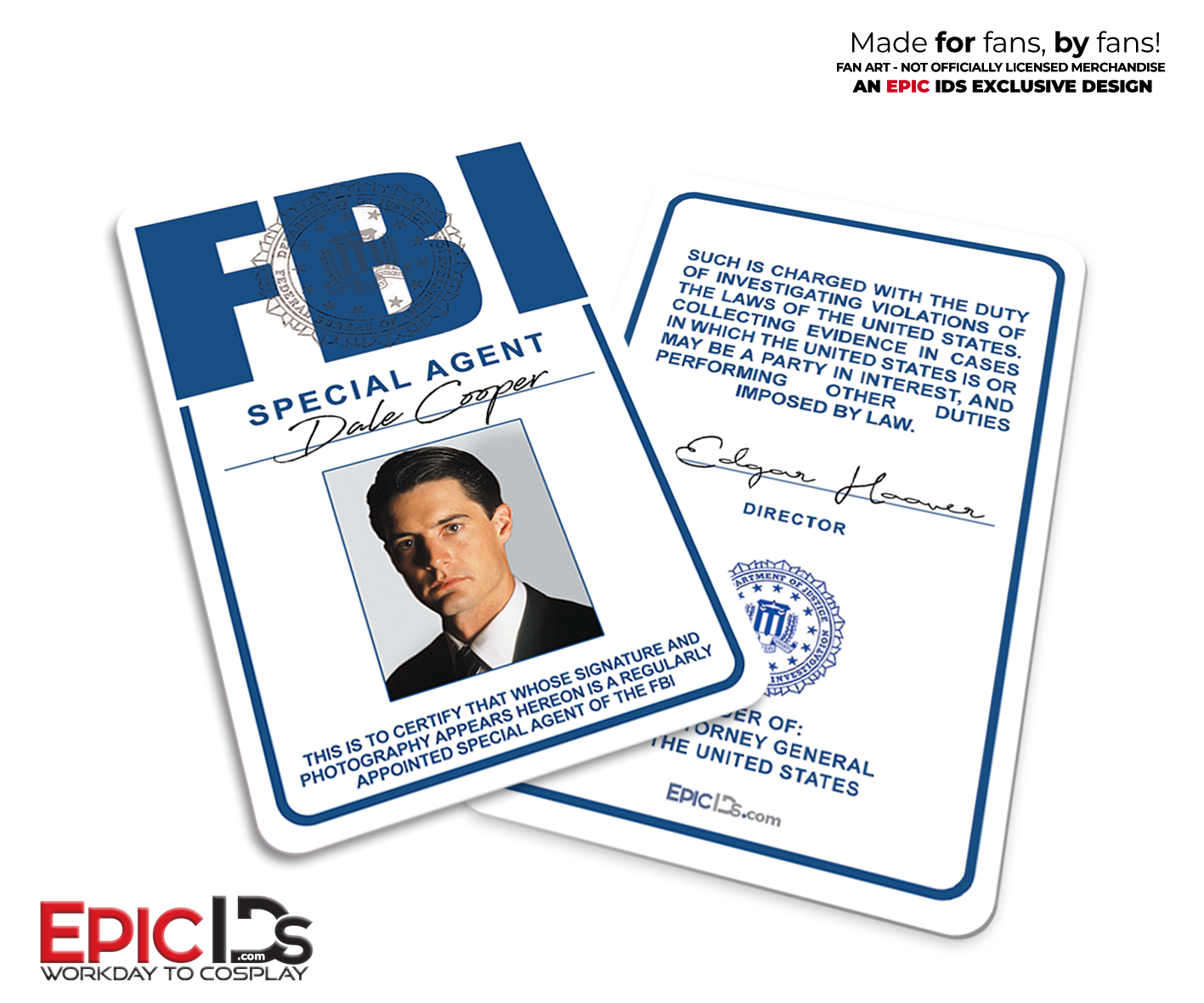 Dale Cooper FBI ID – Twin Peaks Cosplay Badge – Special Agent | EpicIDs ...