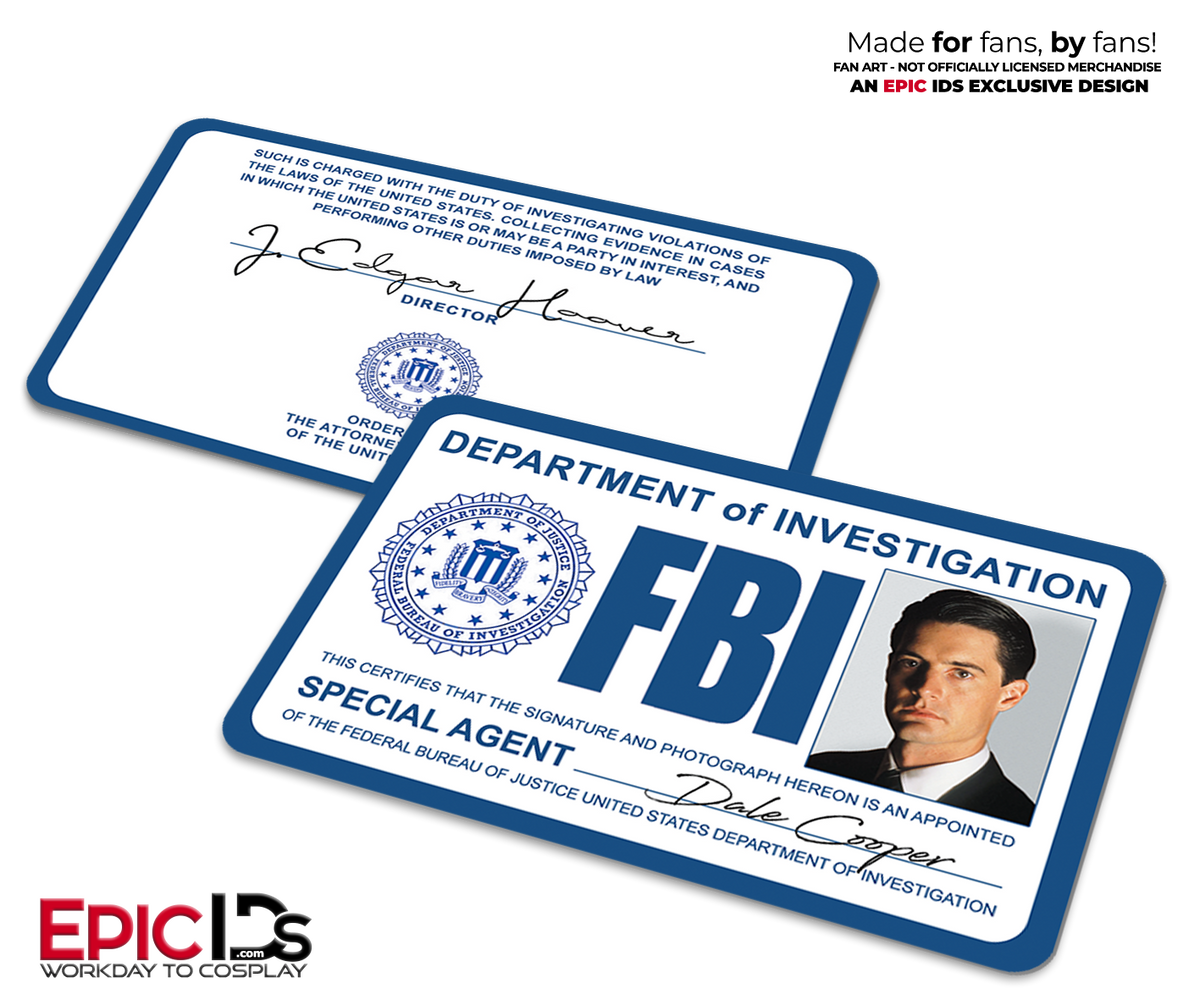 Dale Cooper FBI ID Card – Twin Peaks Cosplay Prop – Special Agent