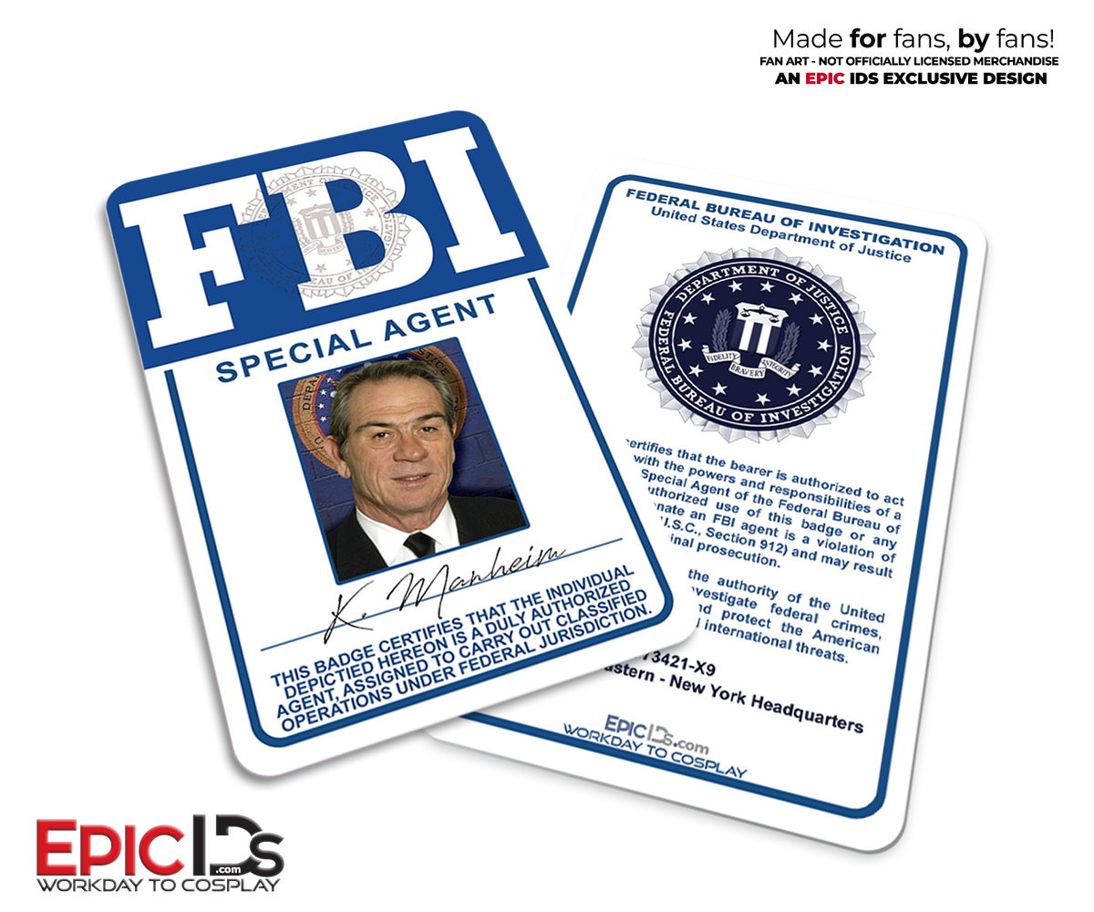 Men In Black Agent K FBI Badge — MIB Cosplay Prop —  Special Agent Manhiem —
