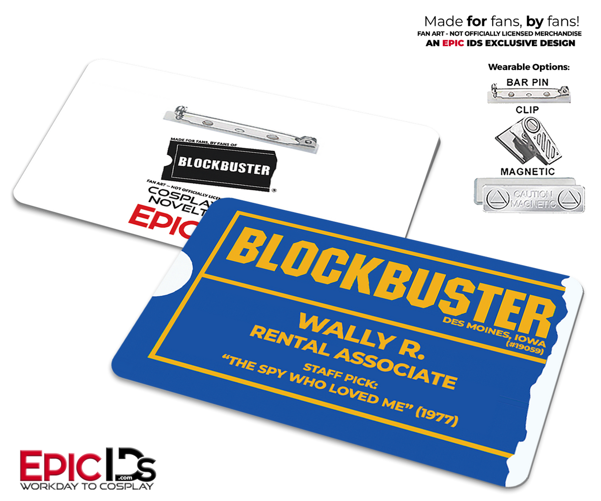 Wallace &quot;Wally&quot; Richie Blockbuster ID Badge – The Man Who Knew Too Little Cosplay Prop