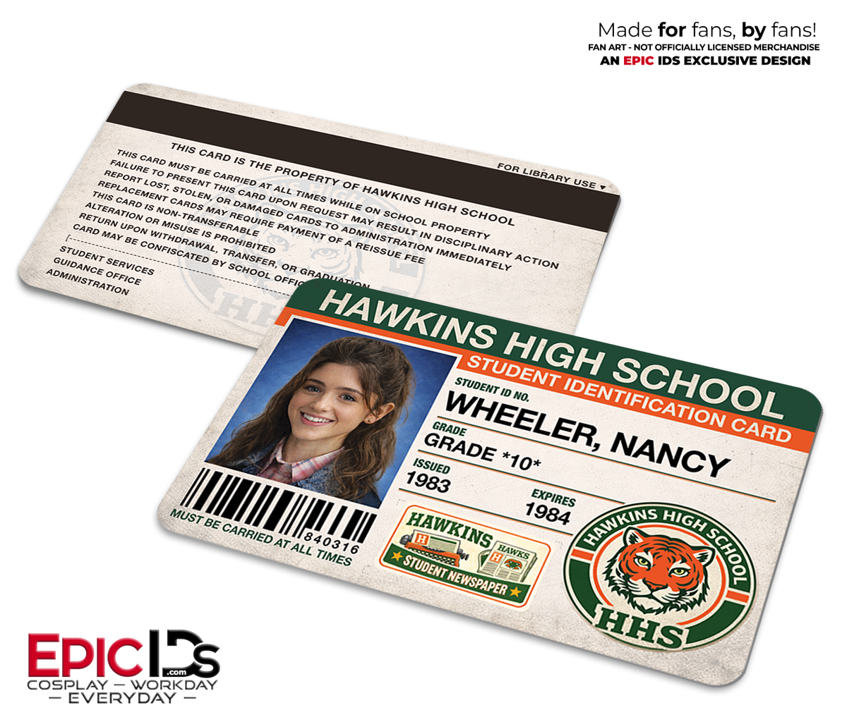 Nancy Wheeler Student ID Badge – Hawkins High School – Stranger Things (Season 1)