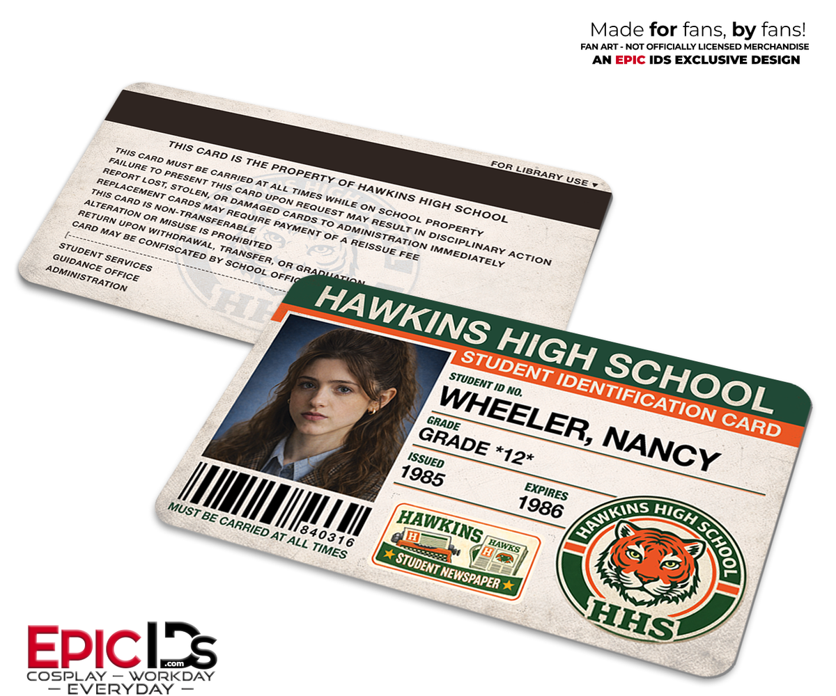 Nancy Wheeler Student ID Badge – Hawkins High School – Stranger Things (Season 4)