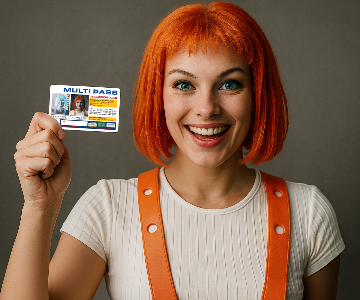 Leeloo Dallas Multipass ID Card — The Fifth Element — Cinematic Enhanced Edition