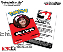 Photo Personalized Pokémon Trainer ID Card Fan-Made Cosplay Accessory