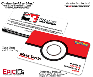 Pokémon Player Custom Fan-Crafted Trainer ID Card — Personalized