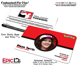 Pokémon Player Custom Fan-Crafted Trainer ID Card — Photo Personalized