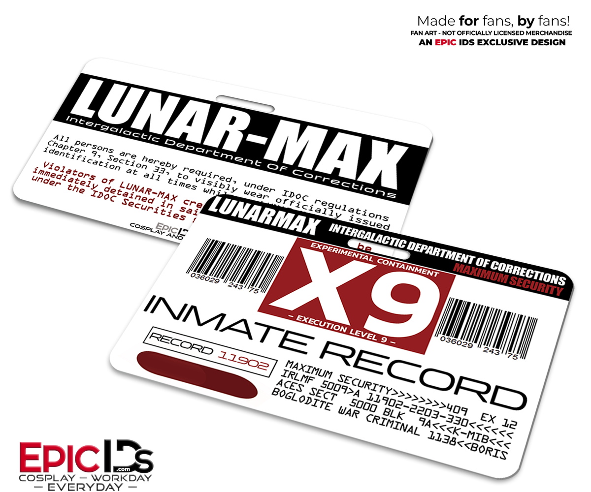 Boris The Animal Inmate Record ID – Men in Black — Cosplay Prop