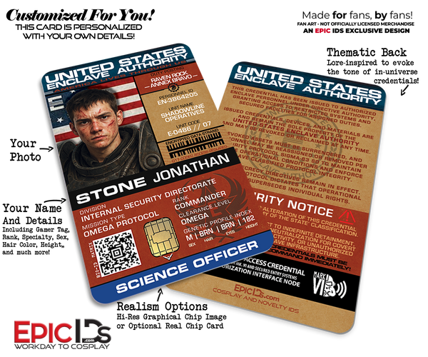 Enclave Operative ID — Fallout Cosplay Badge — Photo Personalized ...