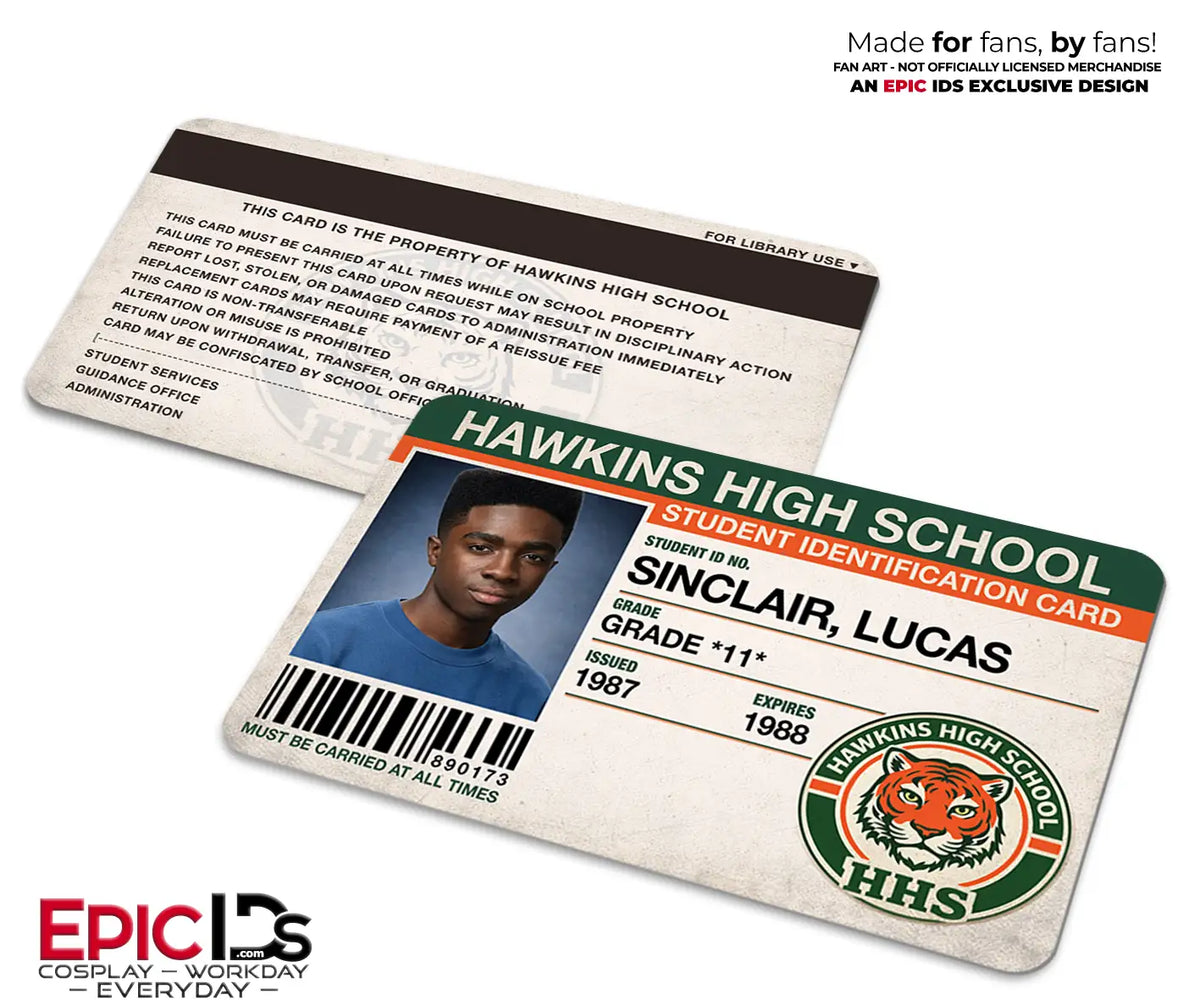 Lucas Sinclair Student ID Badge – Hawkins High School – Stranger Things (Season 5)