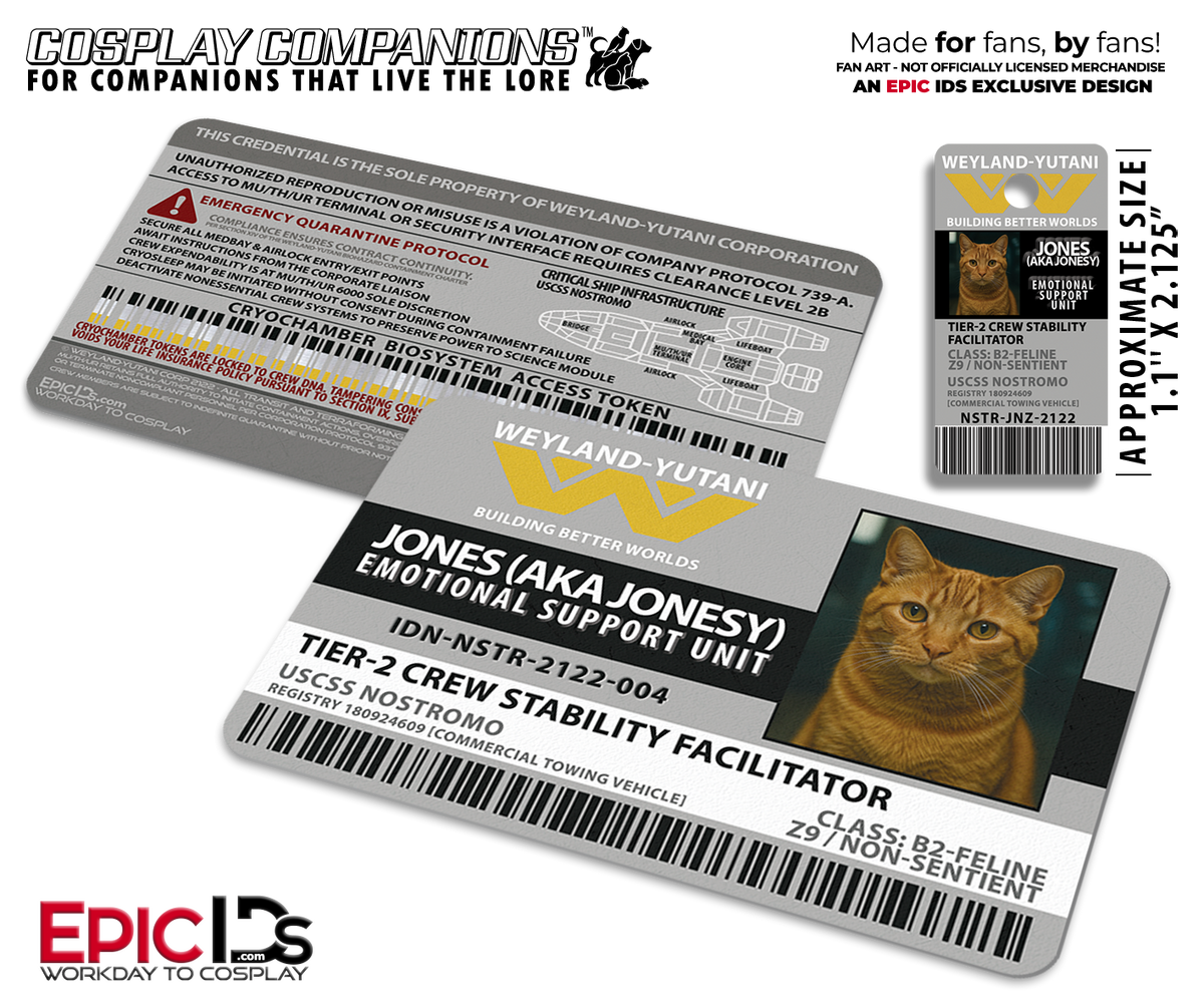 Jonesy Crew ID Badge – Weyland-Yutani, USCSS Nostromo – Alien (1979)