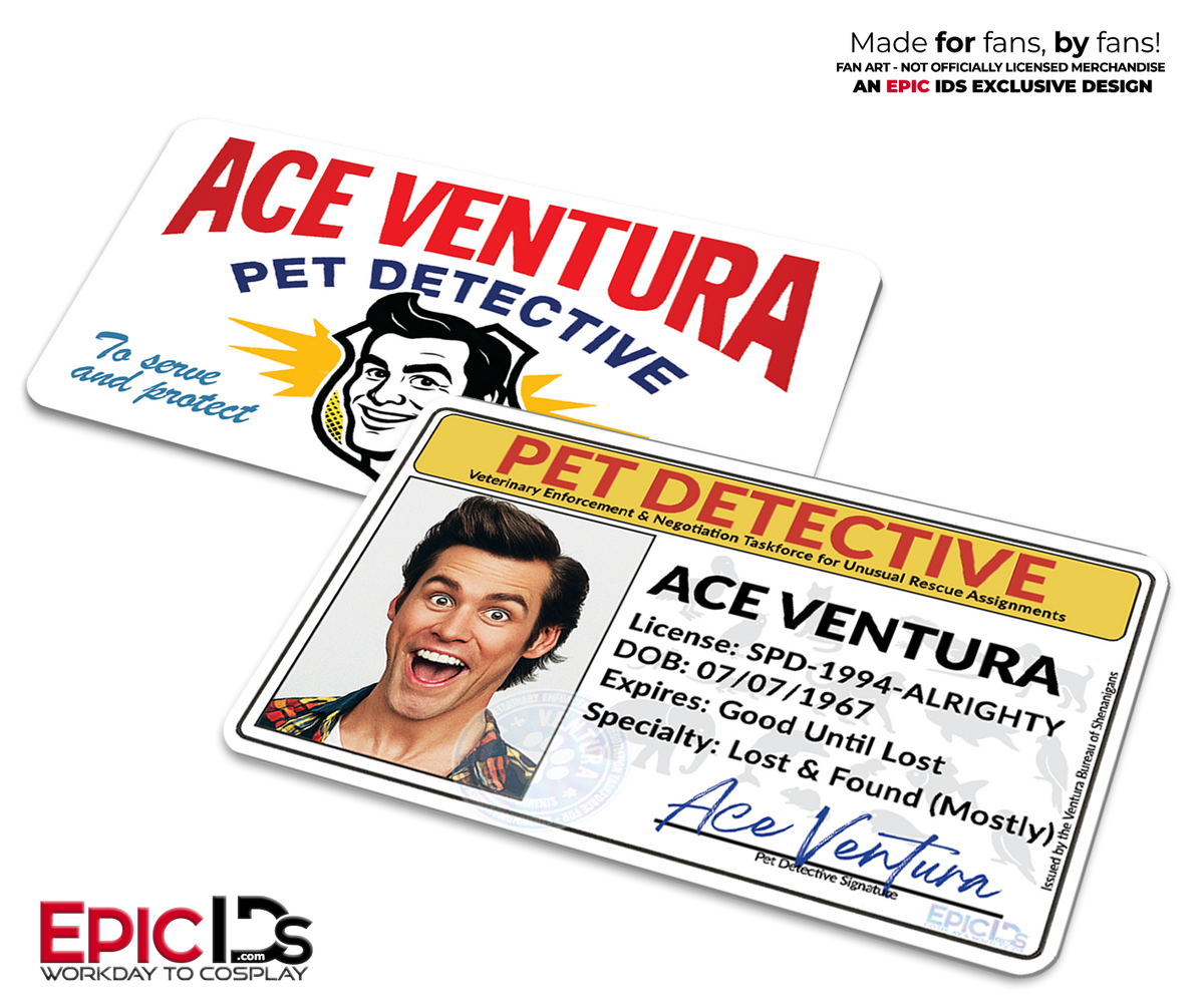 Ace Ventura ID Badge – V.E.N.T.U.R.A. Pet Detective – Cosplay Prop