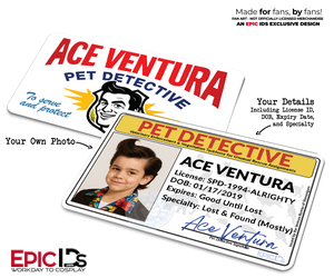 Ace Ventura ID Badge – V.E.N.T.U.R.A. Pet Detective – Cosplay Prop — Photo Personalized
