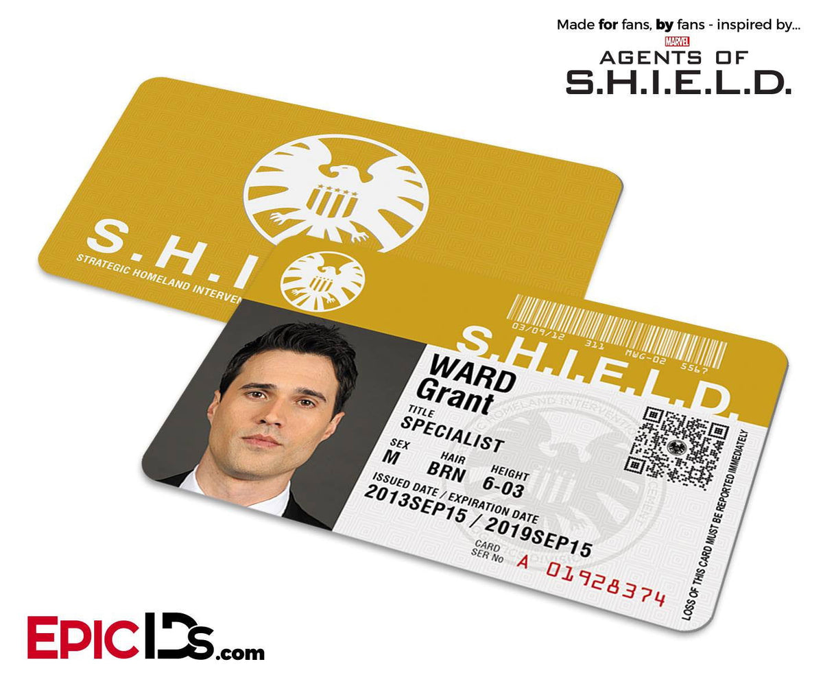 Agents of SHIELD Inspired Classic SHIELD Agent ID - Grant Ward - Epic IDs
