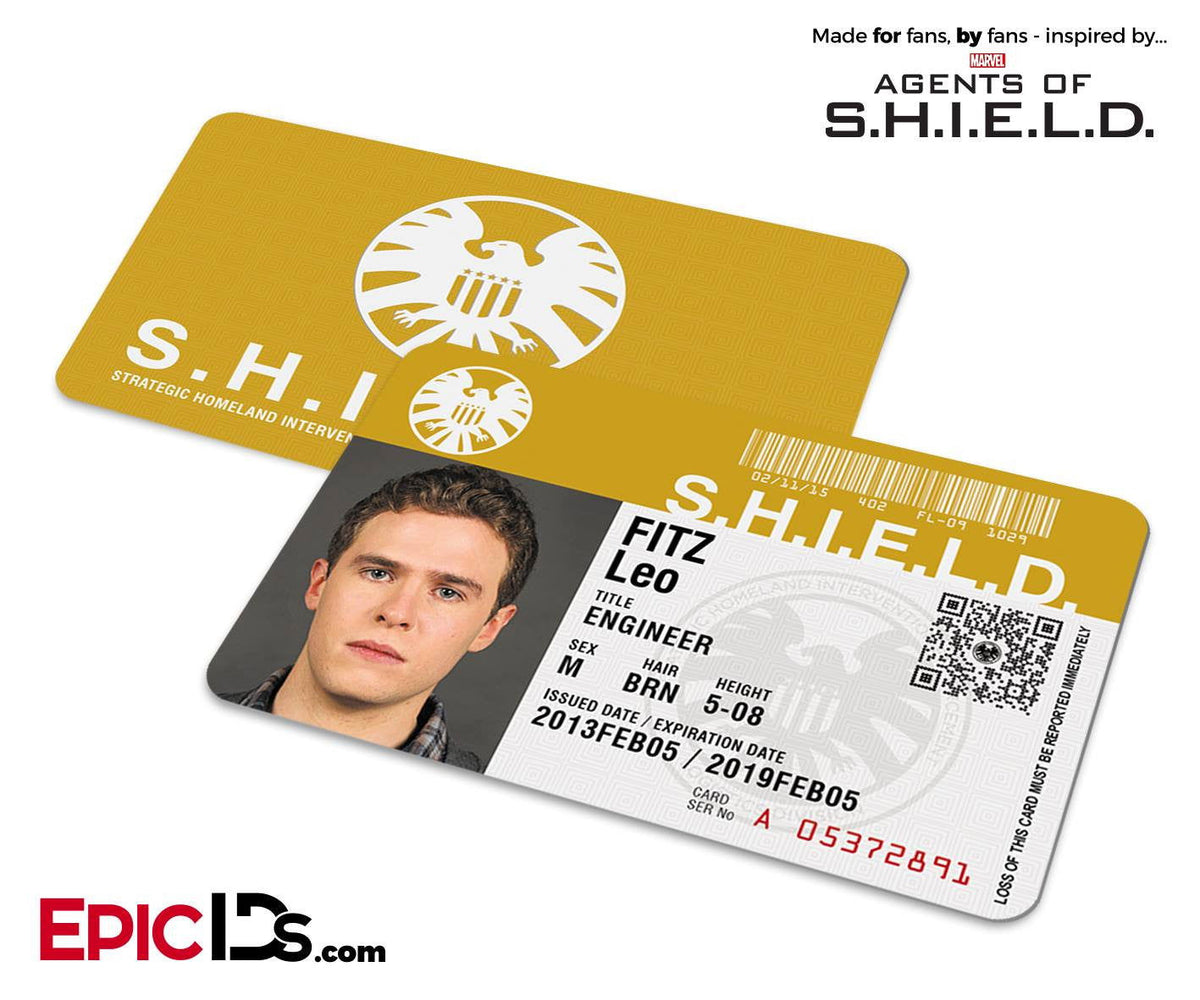 Agents of SHIELD Inspired Classic SHIELD Agent ID - Leo Fitz - Epic IDs