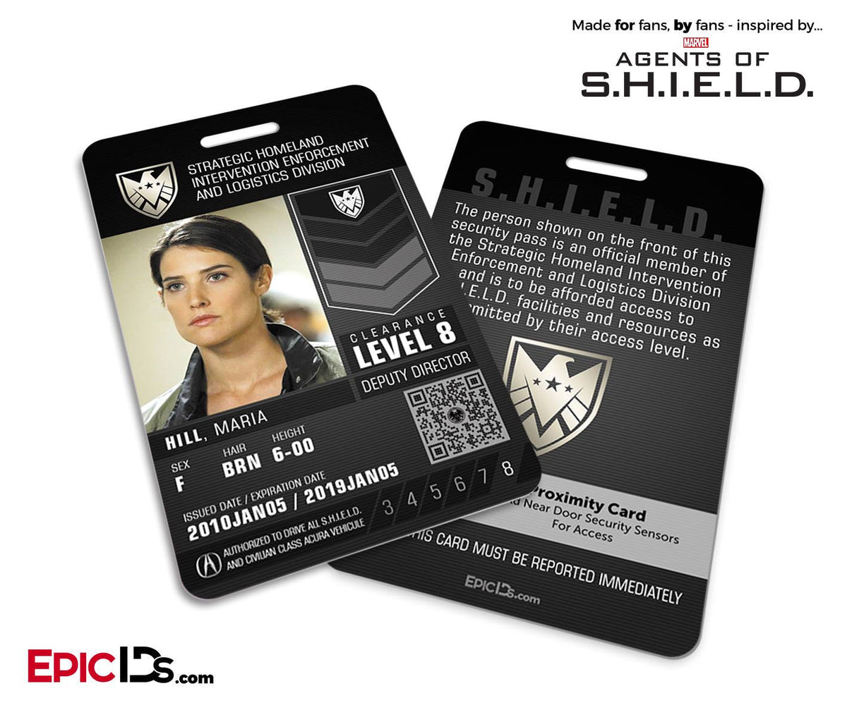 Agents of SHIELD Inspired &#39;Real&#39; SHIELD Agent ID - Maria Hill - Epic IDs