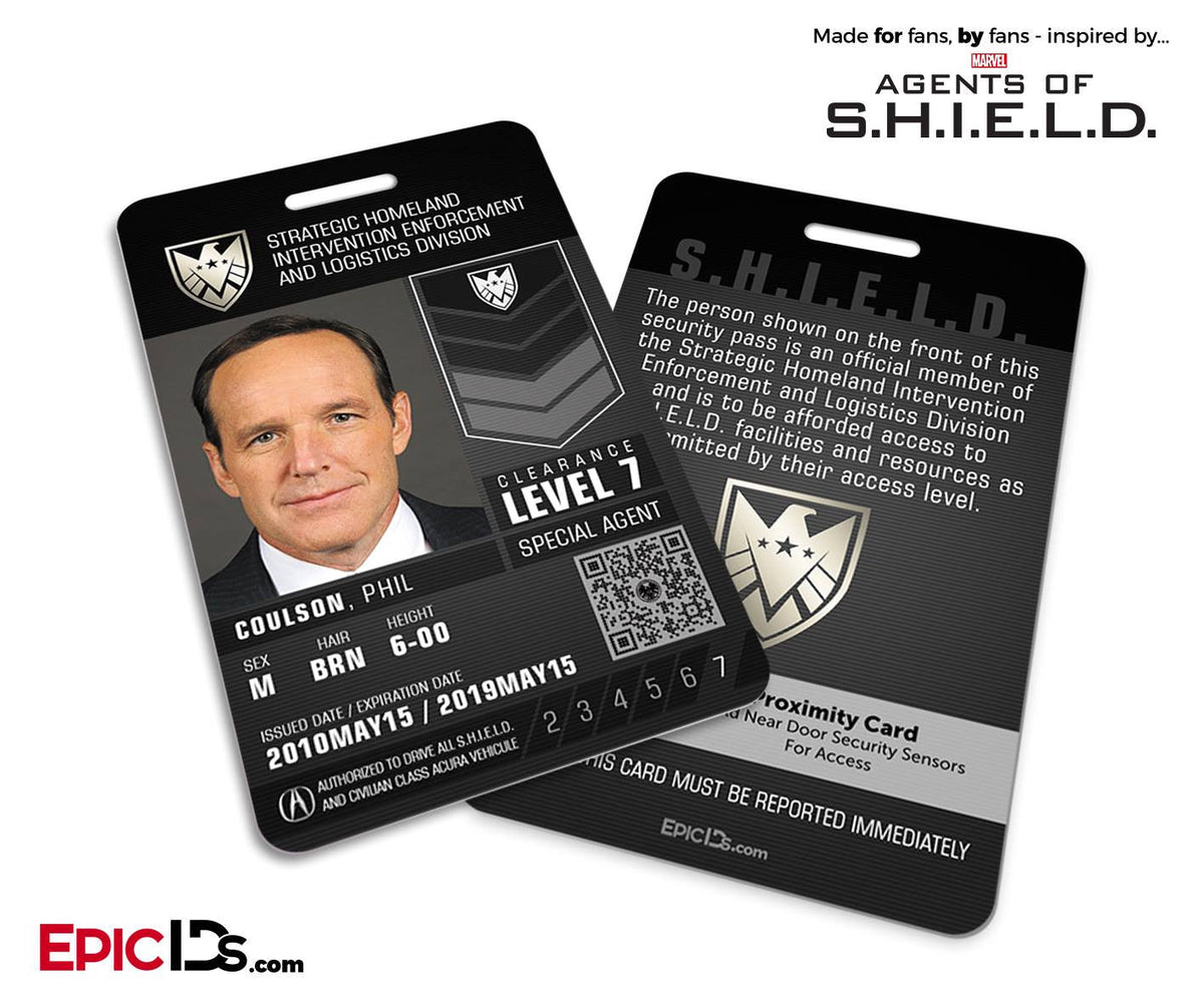 Agents of SHIELD Inspired &#39;Real&#39; SHIELD Agent ID - Phil Coulson - Epic IDs