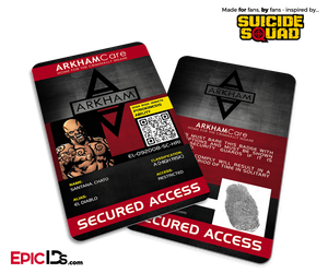 Arkham Asylum 'Suicide Squad' Classic Comic Inmate ID Card - Diablo