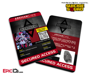 Arkham Asylum 'Suicide Squad' Classic Comic Inmate ID Card — Harley Quinn