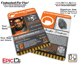 BMRF Science Team ID Badge — Black Mesa Research Facility, Half-Life — Photo Personalized