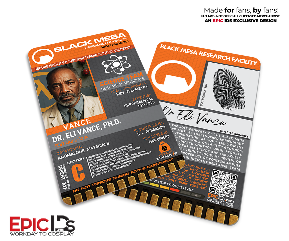 Eli Vance Science Team ID Badge — Black Mesa Research Facility, Half-Life