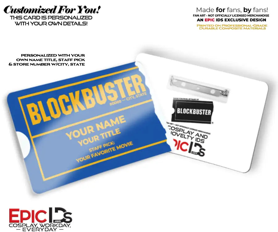 Blockbuster Party Pack – Staff Name Badges, "Be Kind Please Rewind" Buttons &amp; Free Printables | 90s Theme Party Decorations