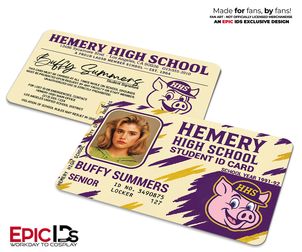 Buffy Summers Student ID Card – Hemery High School – Buffy the Vampire Slayer (1992)