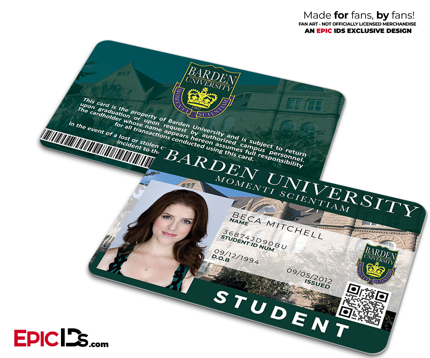 Barden University Student ID - Beca Mitchell - Epic IDs