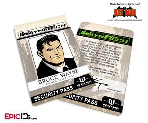 Batman Classic Comic WayneTech Cosplay ID Badge — Bruce Wayne