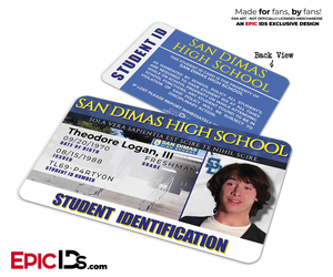 Bill and Ted's Excellent Adventure San Dimas High School Student ID — Ted Logan