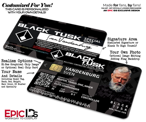 Black Tusk Special Unit (BTSU) 'The Division 2' Operative ID Card — Photo Personalized