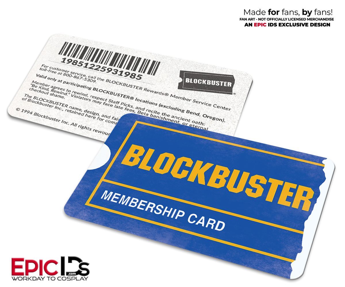 Blockbuster Membership Card – Retro Nostalgia Collectible – 1990s Inspired Fan Prop
