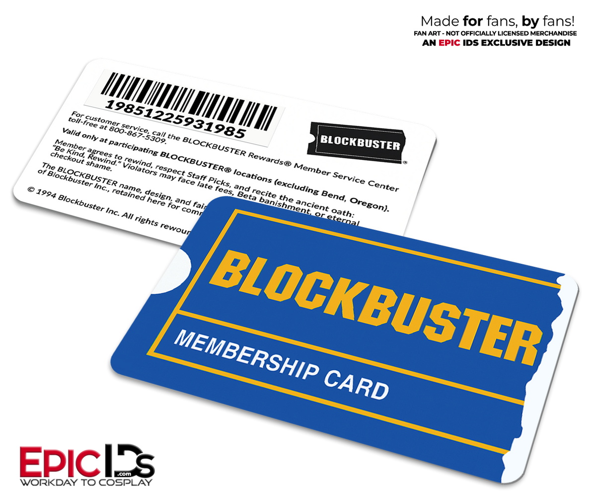 Blockbuster Membership Card – Retro Nostalgia Collectible – 1990s Inspired Fan Prop