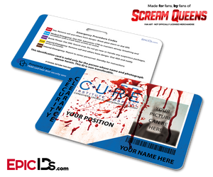 C.U.R.E. 'Scream Queens' Hospital Cosplay Employee ID Name Badge [Photo Personalized] - Epic IDs