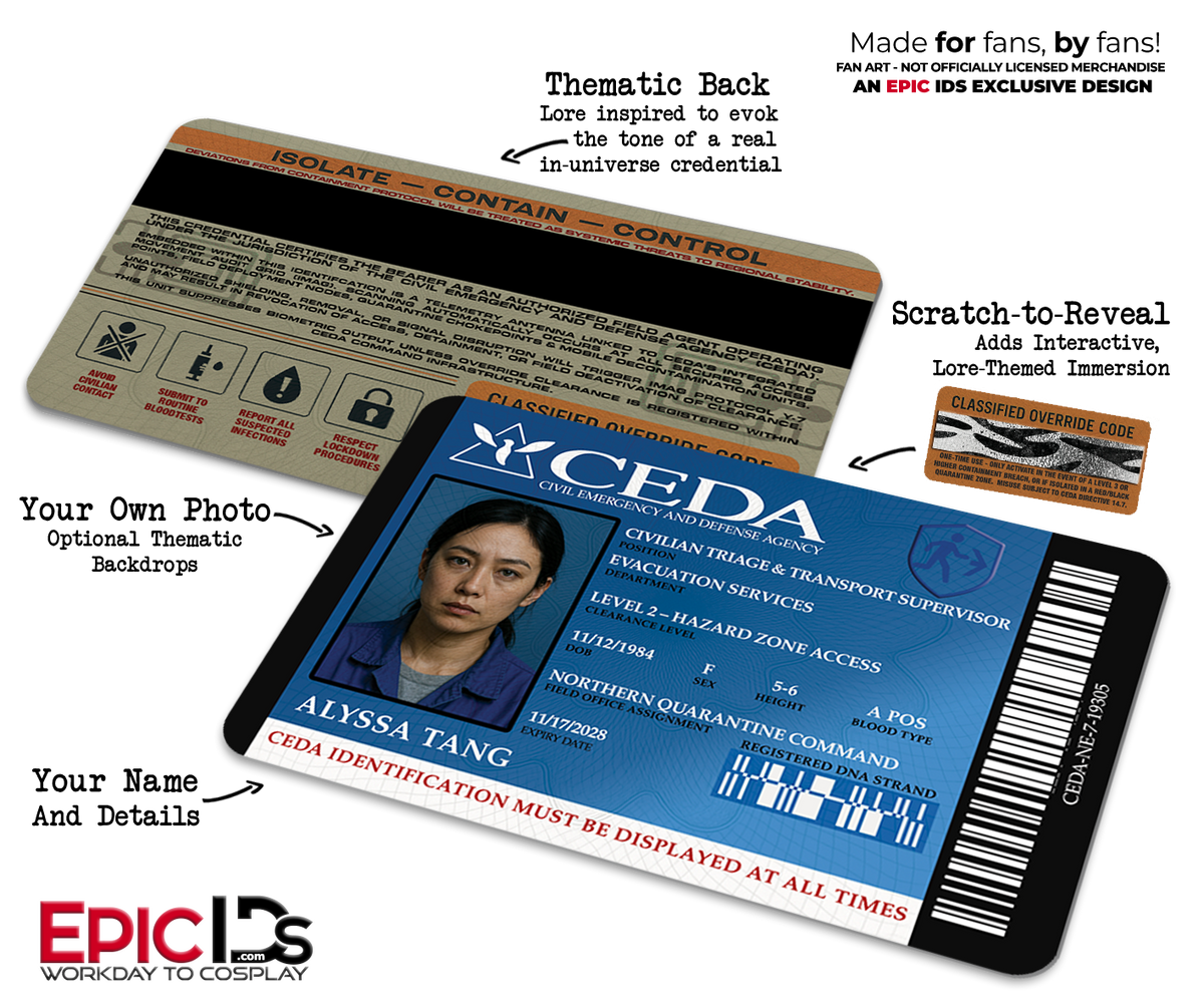 CEDA Evacuation Crew — Left 4 Dead-Inspired ID Card — Photo Personalized
