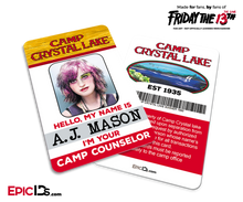 Camp Crystal Lake 'Friday the 13th — The Game' Camp Counselor Cosplay Name Badge — A.J. Mason (Rocker Chick)