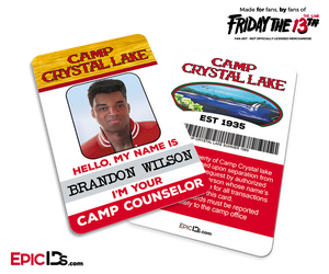 Camp Crystal Lake 'Friday the 13th — The Game' Camp Counselor Cosplay Name Badge — Brandon Buggzy Wilson