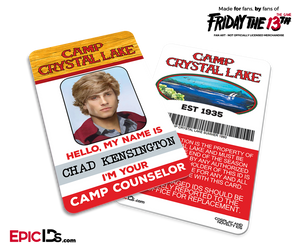 Camp Crystal Lake 'Friday the 13th — The Game' Camp Counselor Cosplay Name Badge — Chad Kensington (Preppy Guy)
