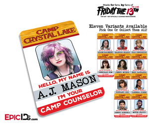 Camp Crystal Lake 'Friday the 13th' Camp Counselor Cosplay Name Badge [Game Character] - Epic IDs