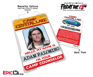 Camp Crystal Lake 'Friday the 13th' Camp Counselor Cosplay Name Badge [Game Character] - Epic IDs
