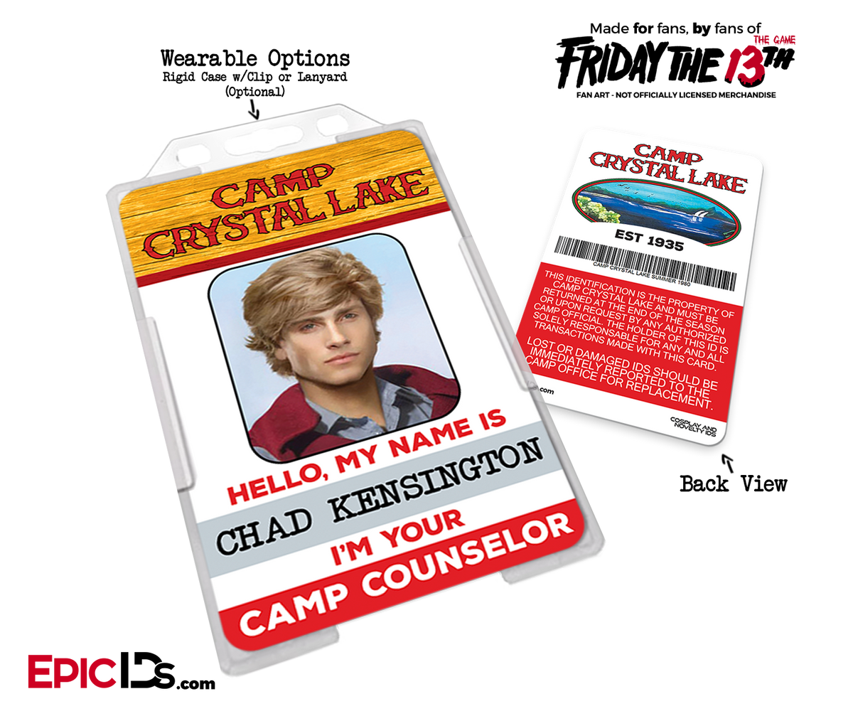 Camp Crystal Lake &#39;Friday the 13th&#39; Camp Counselor Cosplay Name Badge [Game Character] - Epic IDs