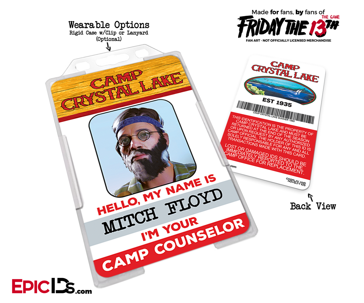 Camp Crystal Lake &#39;Friday the 13th&#39; Camp Counselor Cosplay Name Badge [Game Character] - Epic IDs
