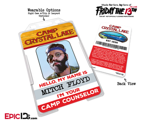 Camp Crystal Lake 'Friday the 13th' Camp Counselor Cosplay Name Badge [Game Character] - Epic IDs