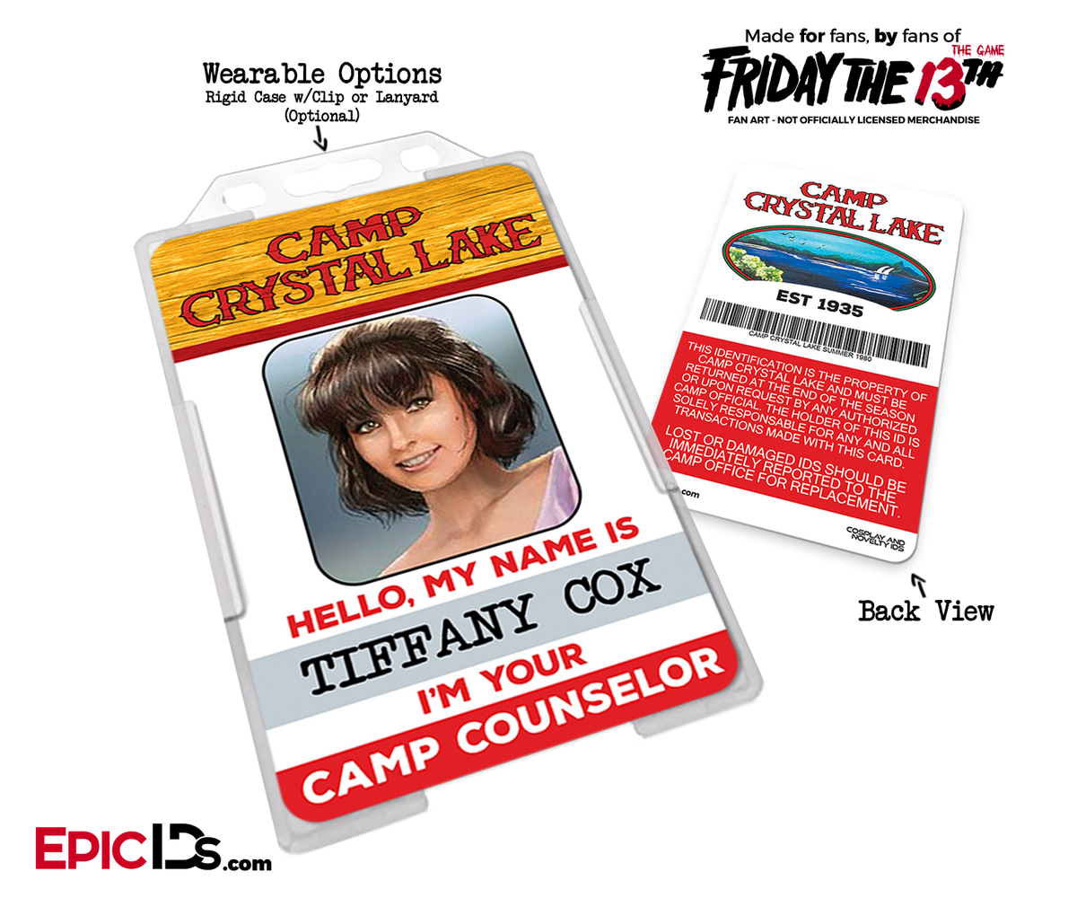 Camp Crystal Lake &#39;Friday the 13th&#39; Camp Counselor Cosplay Name Badge [Game Character] - Epic IDs