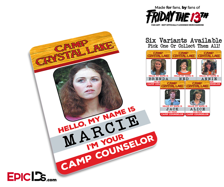 Camp Crystal Lake 'Friday the 13th' Camp Counselor Cosplay Name Badge [Movie Characters] - Epic IDs