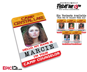 Camp Crystal Lake 'Friday the 13th' Camp Counselor Cosplay Name Badge [Movie Characters] - Epic IDs