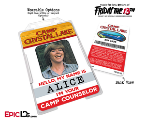 Camp Crystal Lake 'Friday the 13th' Camp Counselor Cosplay Name Badge [Movie Characters] - Epic IDs