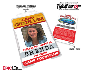 Camp Crystal Lake 'Friday the 13th' Camp Counselor Cosplay Name Badge [Movie Characters] - Epic IDs